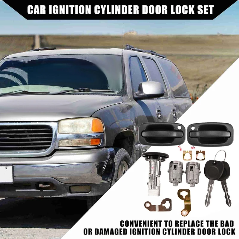 

Car Ignition Switch Lock Cylinder Door Lock Kit With Keys 15298924 15034985L For Chevy Silverado 1500 2500 1999-2006 Parts
