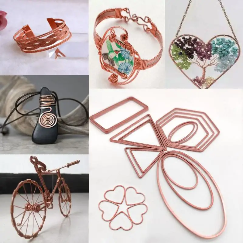 사각형 구리 와이어 환경 보호 틴셀 구리 플랫 와이어, 쥬얼리 제작, DIY 액세서리, 0.6mm, 0.8mm, 1mm