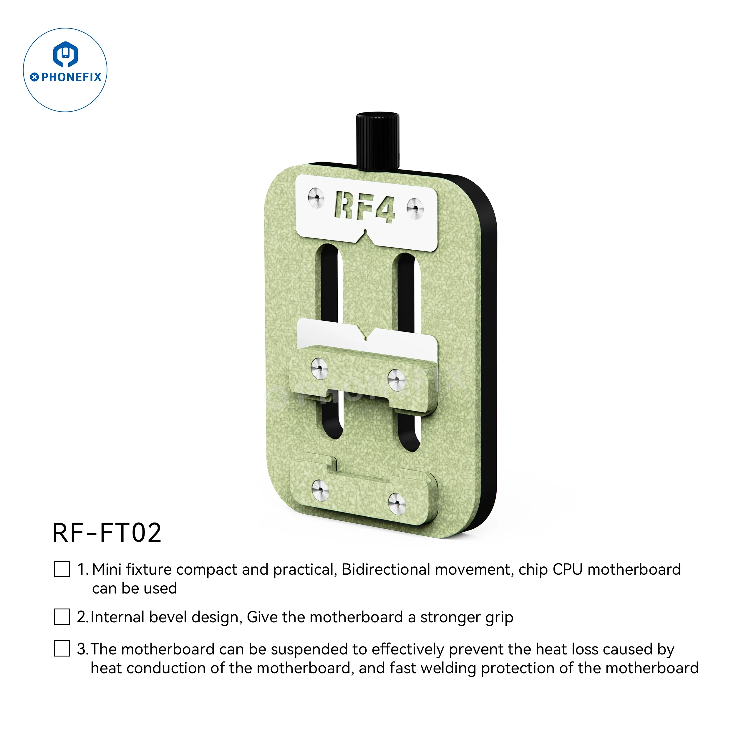 PCB 거치대 고정장치 IC 칩 납땜 3 축 클램프, 휴대폰 노트북 태블릿 마더보드 수리용, RF4 RF-FT11 3 카드 고정