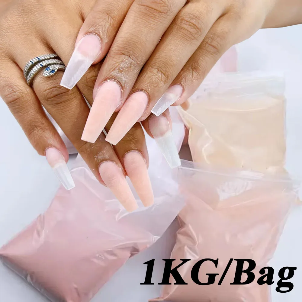 Professional Nail Acrylic Powder 3in1 Pink White Clear Crystal Powder For Manicure Extension/Builder/Dipping Clear Dust 1KG/pack
