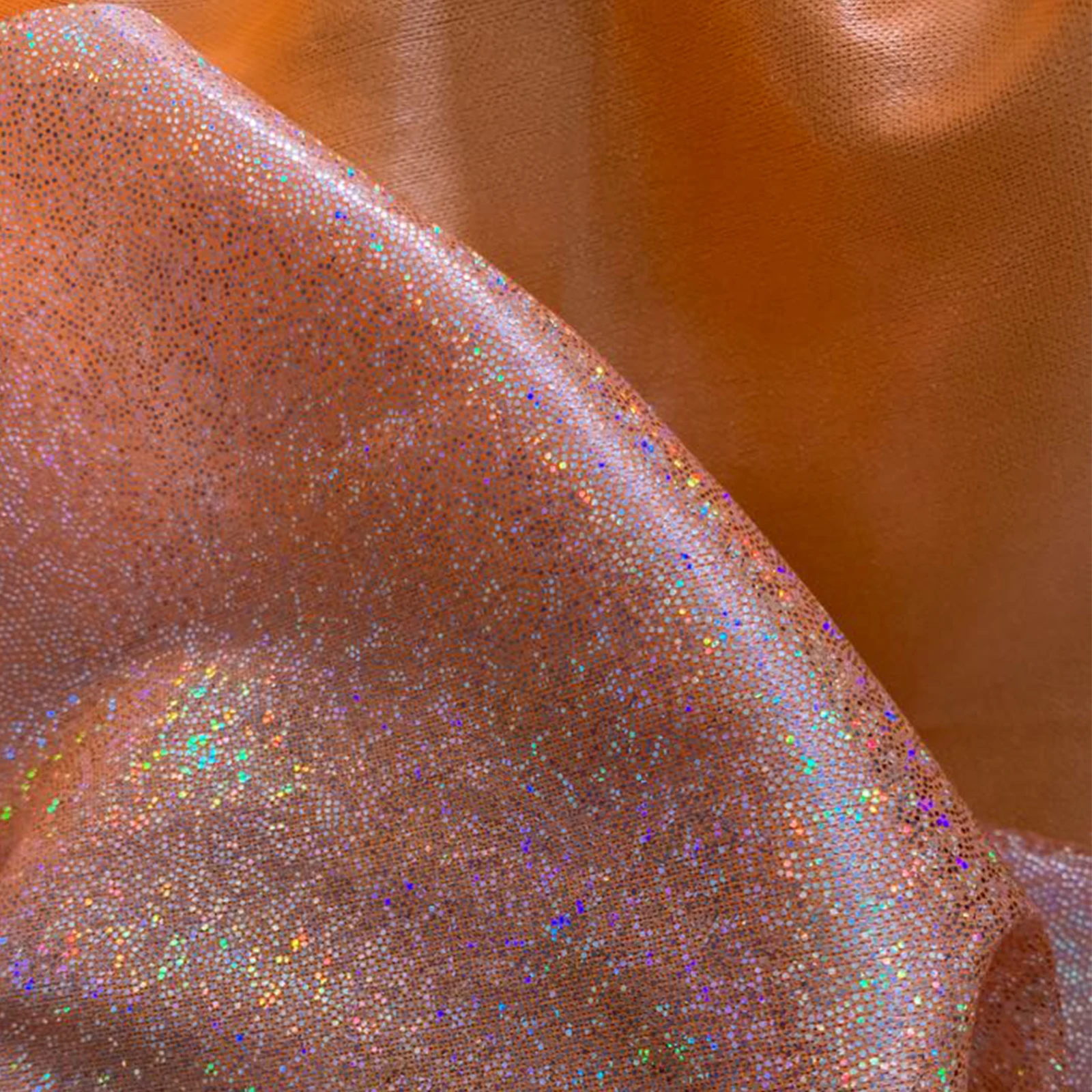 Glitter Iridescent Polyester Fabric for Party Dresses and Decorations (59in x 39in)