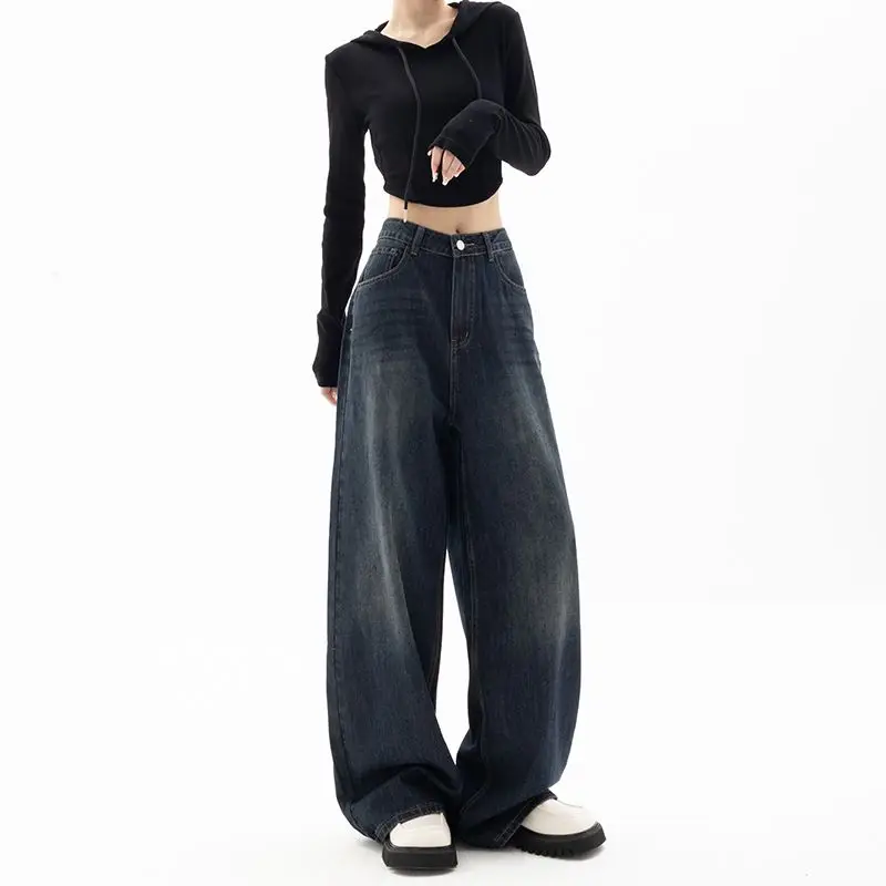 Wide Leg Baggy Denim Trousers 4