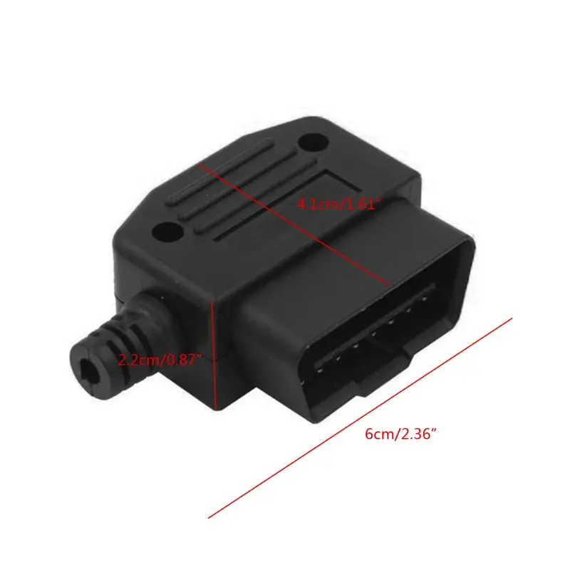 

OBD II OBD2 16Pin Male Extension Opening Cable Truck Diagnostic Connector Plug