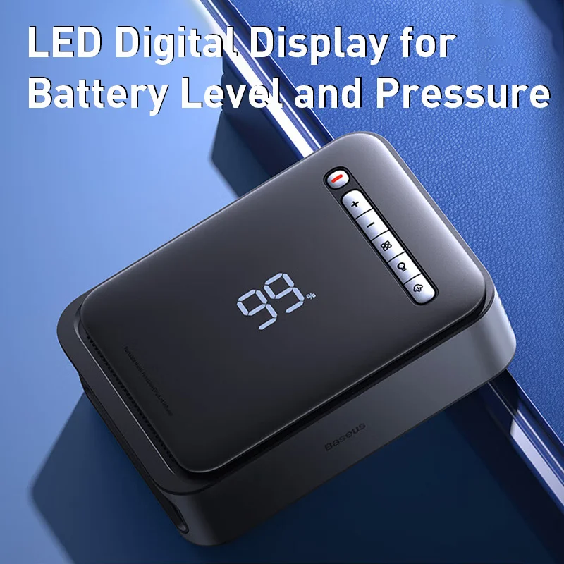 Baseus 2 1車のジャンプスターターパワー銀行空気圧縮機でインフレータ