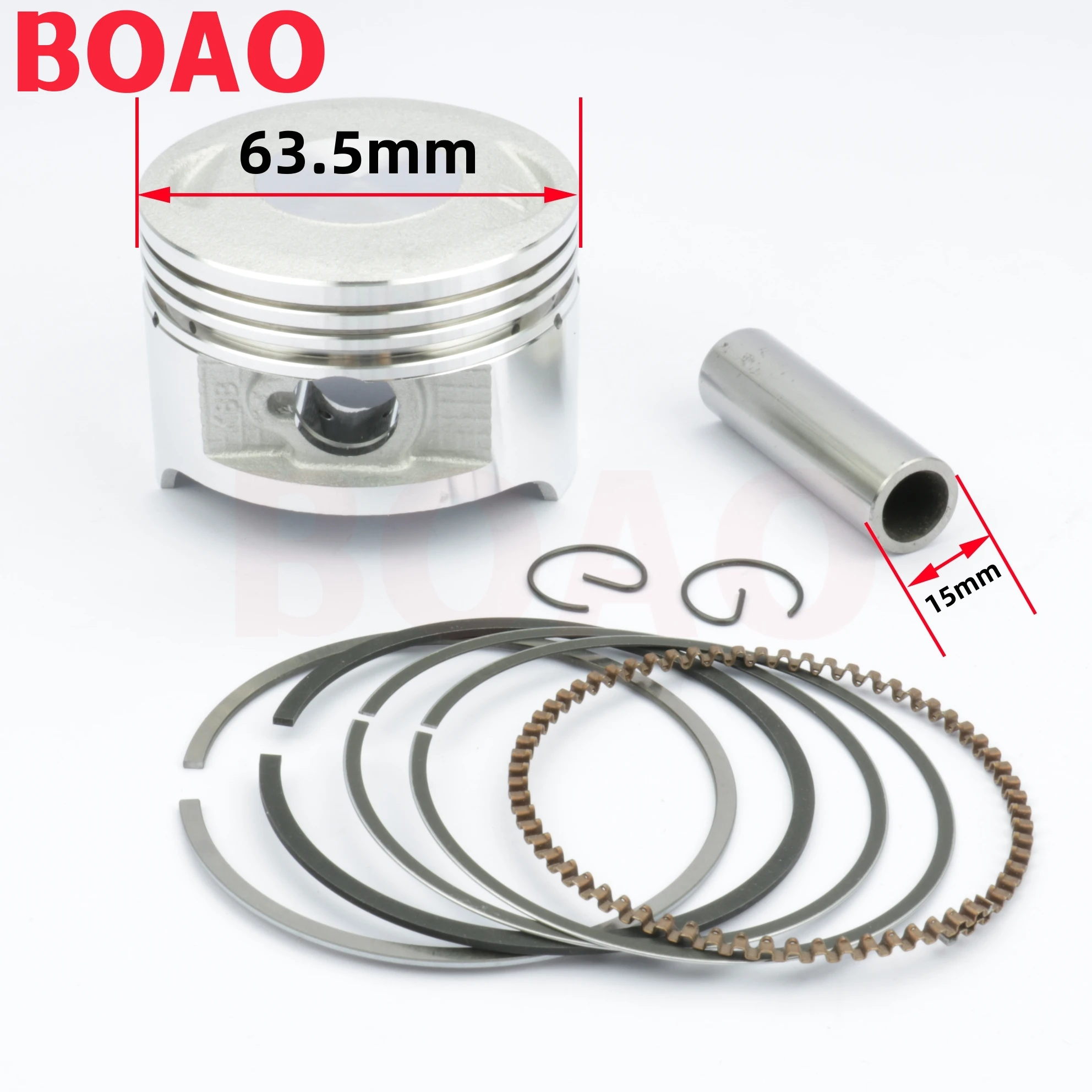 

63.5mm Motorcycle Cylinder Parts Piston Ring Kits Set For Honda CG200 200cc Replace Parts