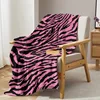 Pink Leopard Print Throw Blanket Zebra Skin Warm Plush Blankets Kids Adults Teen for A Living Room Sofa Couch and Bed Decorate 4