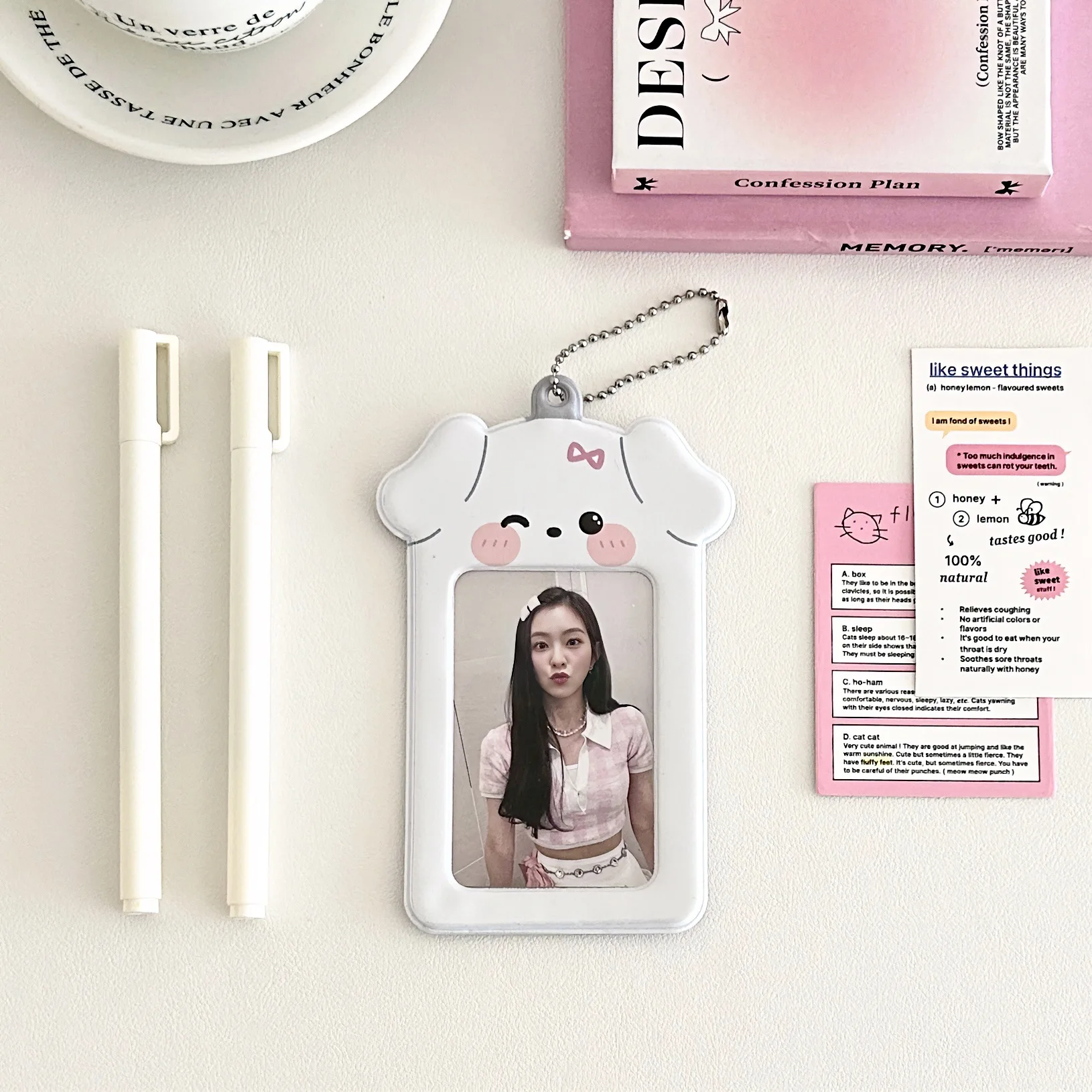 Ins Style Cartoon Puppy Photocard Holder With Keychains 3inch Cards Protect Sleeves For Students photocard protector photocard holder photo card holder