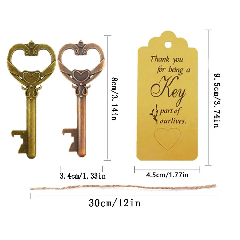 Vintage Key Bottle Opener Wine Keychain Souvenir Wedding Pendant Beer Opener Festival Souvenir Gift Wedding Party Favor Supplies for Bottle Opener