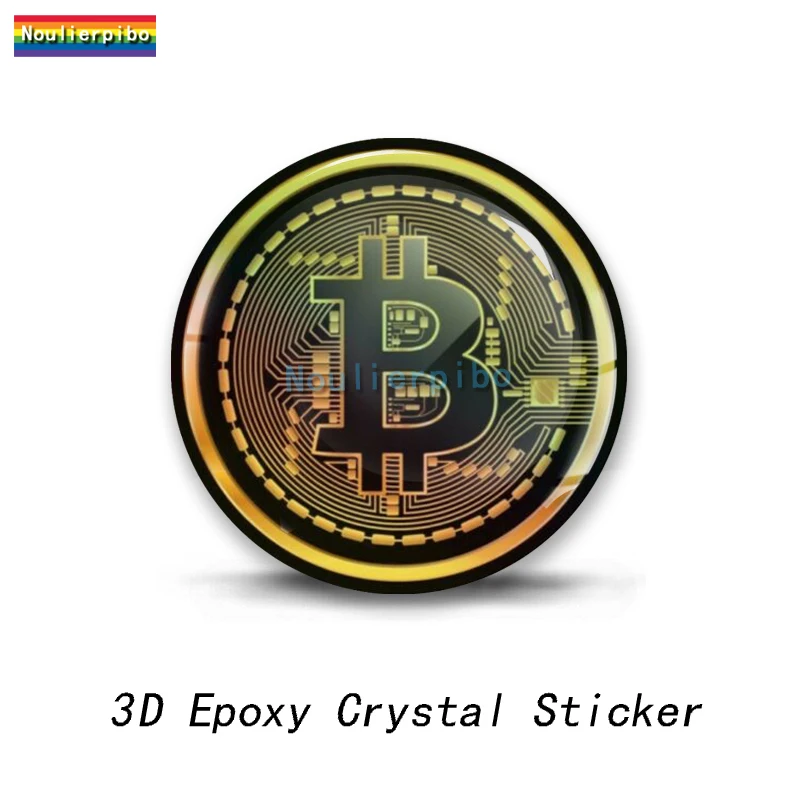 3D 에폭시 다이 컷 돔 스테레오 자동차 스티커 Bitcoin PVC 자동차 오토바이 헬멧 사무용품 휴대 전화 피아노 비닐 데칼