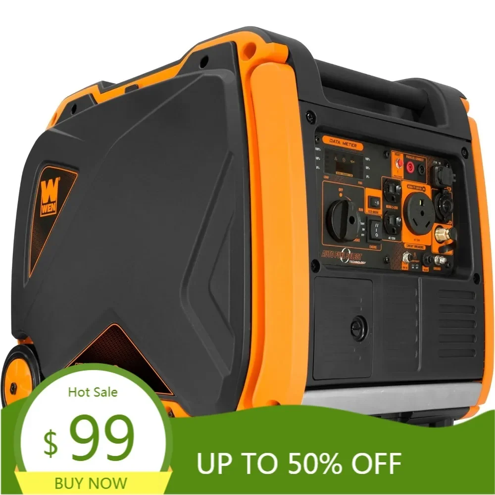 df451i super quiet 4500-watt electric start dual fuel rv-ready portable inverter generator with fuel shut-off