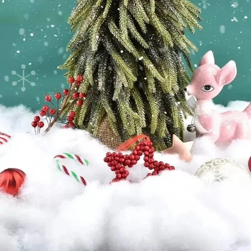 Fausse Neige Décorative Noël 40x160cm - Tapis Neige Artificielle Doux, Pour Sapin, Cheminée, Village De Noël