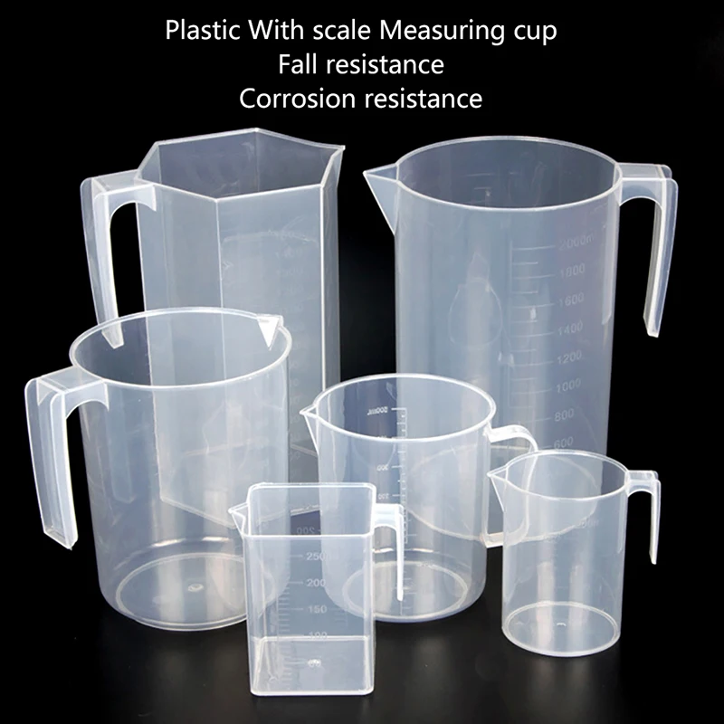 

200/250/500/1000/1500/2000ML Plastic Measuring Cup Jug Pour Spout Surface Kitche