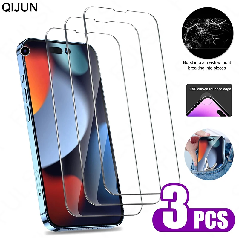 3PCSFullCoverProtectiveGlassForiPhone11121314ProMaxScreen