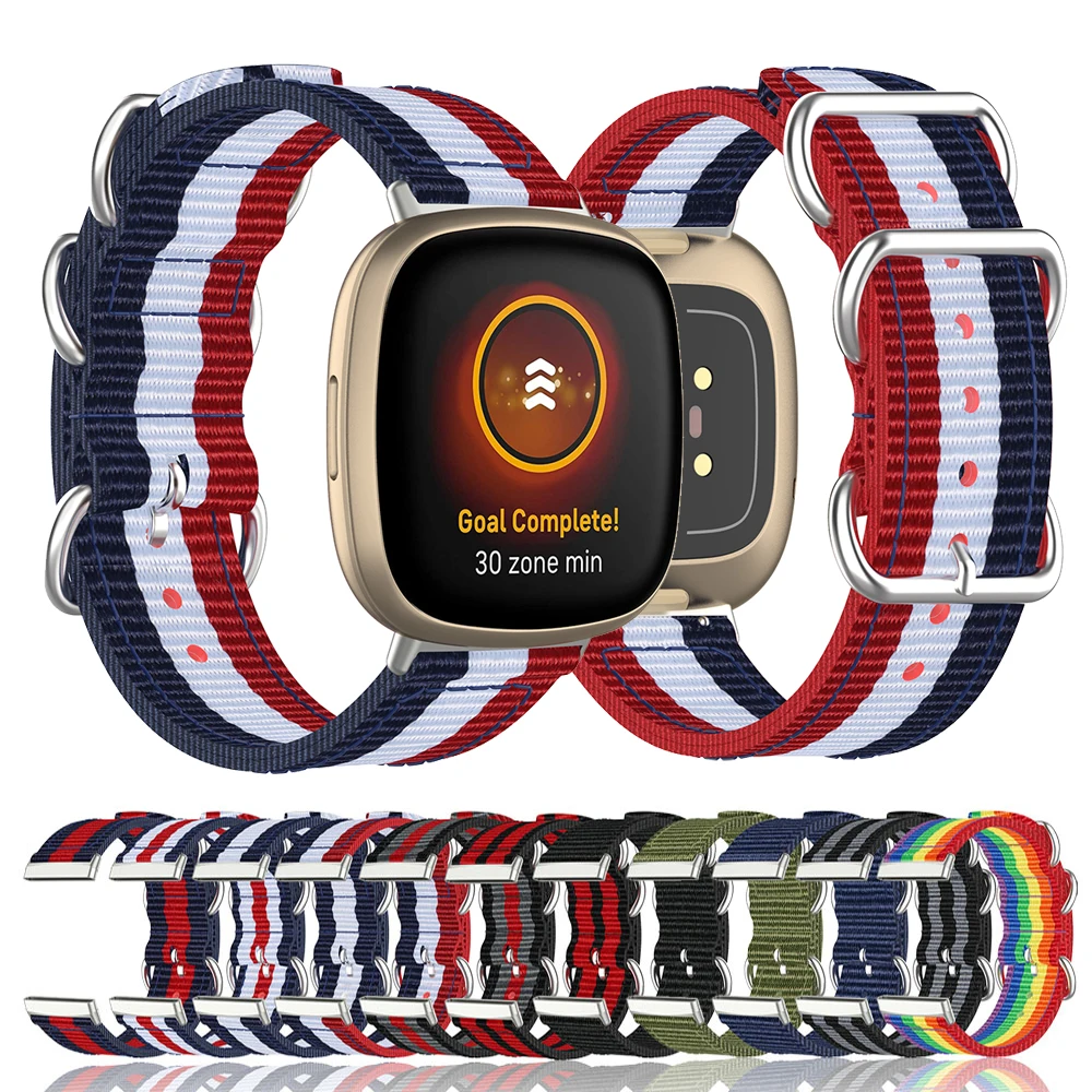 

Nylon Strap For Fitbit Versa 3 / Fitbit Sense Wrist Band Bracelet Smartwatch Sports Breathable Replacement Watchband Accessories