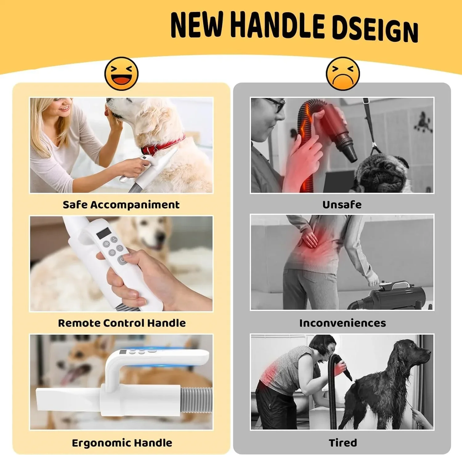 4 in1 Dog Hair Dryer For Pet Grooming Blower Portable Pettime Vet Cat Machine With Glove