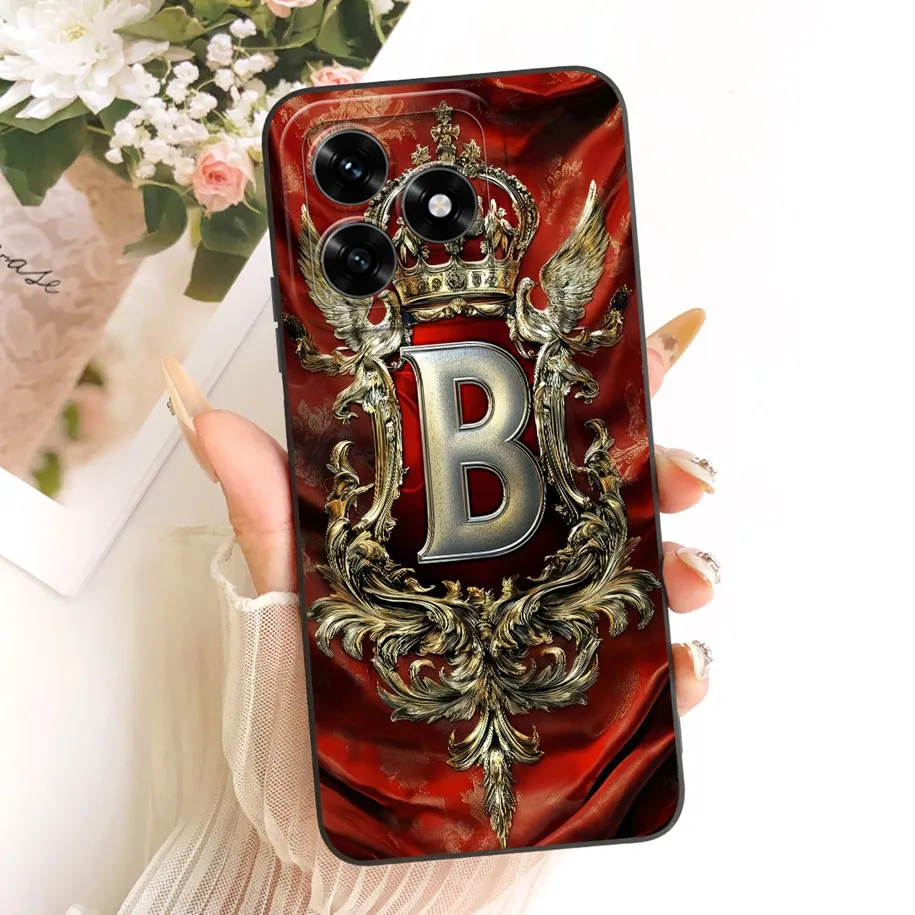 Retro Crown Letters Soft Silicone Lens Protective Phone Case Cover