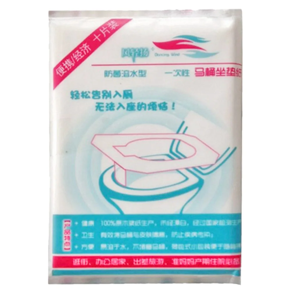 10pcs Portable Toilet Seat Pad for Home Travel Bathroom Disposable Paper Mat