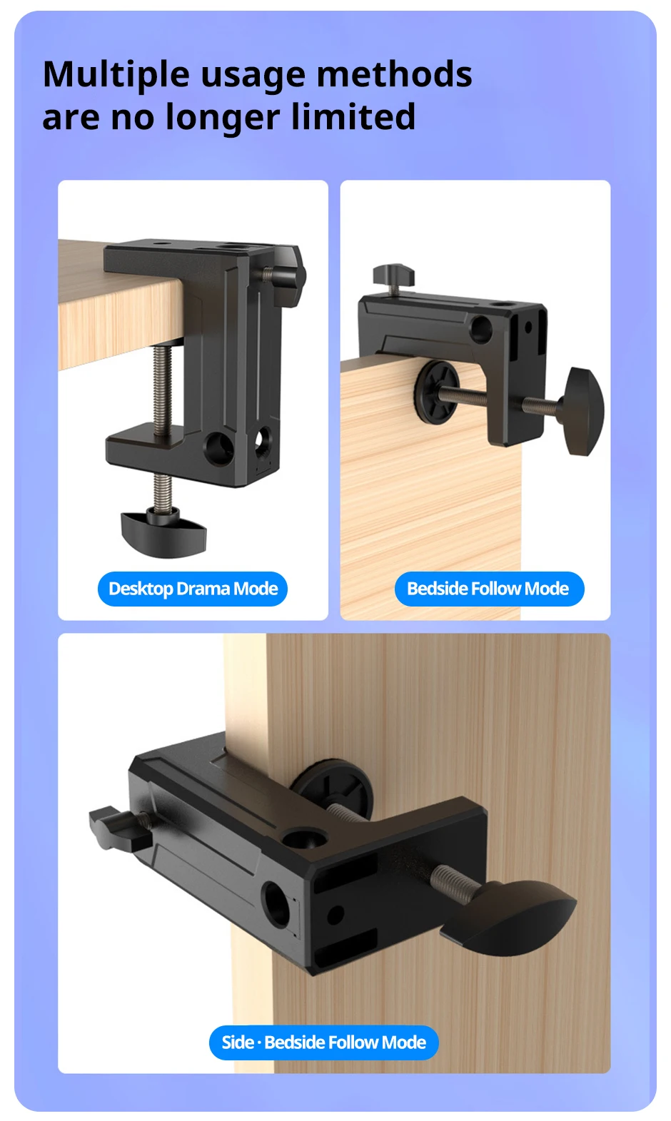 Universal Tabblet Ständer Clip Faule Halterung Flexible Gelenk Aluminium Arm Telefon Halterung Für Ipad Pro Alle 4 "-12,9" Geräte – Detail 6