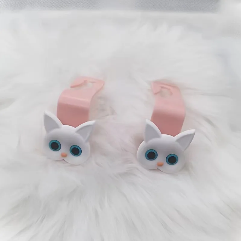 2-Piece 3D Cute Cat Car Headrest Hooks - Universal No-Scratch Hanger for Purses & Coats, Backseat Organization Accessory