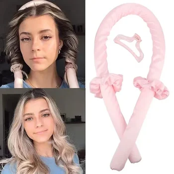 Accessori per capelli per donna Clip Bigodini morbidi Asta arricciacapelli senza calore Fascia per capelli Strumenti per lo styling Set di modellazione del nastro arricciacapelli