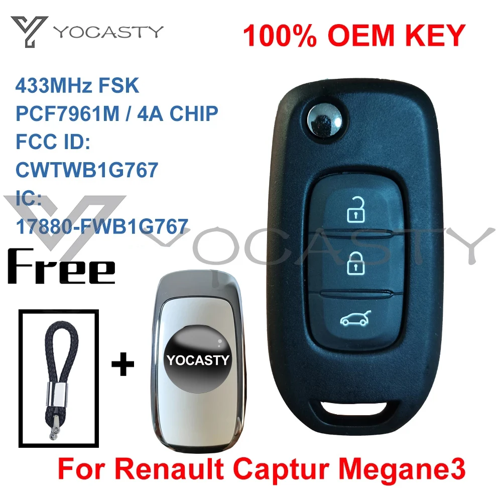 Оригинальный дистанционный Автомобильный ключ yocпластика CWTWB1G767 для Renault Kadjar Captur