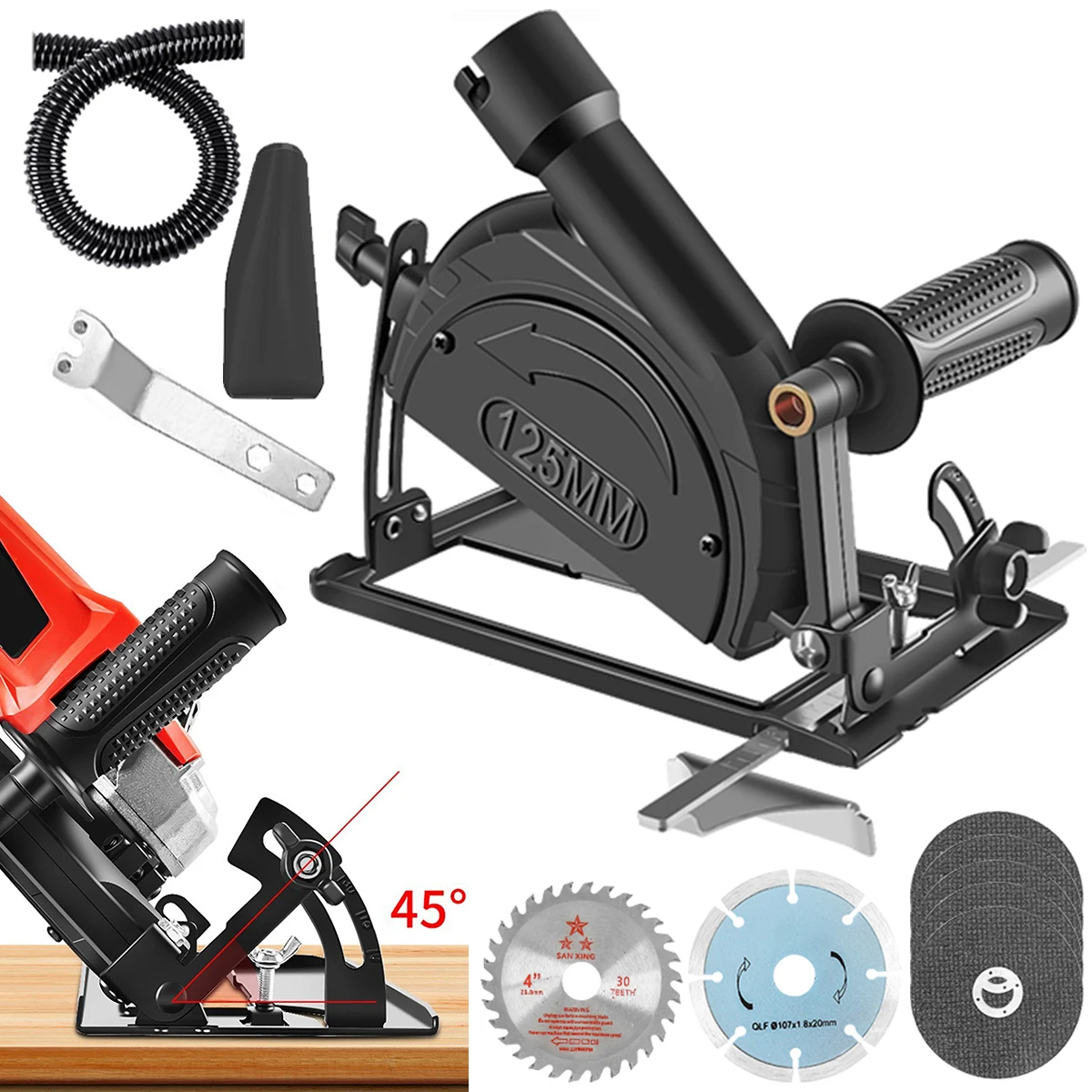 

Angle Grinder Holder Angle Grinder Bracket 45°Adjustable Angle Grinder Stand Dust Free Angle Grinder Machine Base