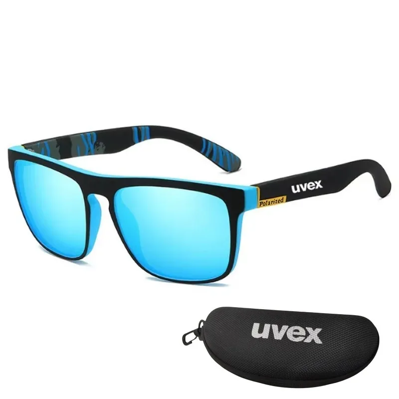 UVEX Men's Polarized Sunglasses Colorful Film Sports Sunglasses Elastic Paint PC Frame Glasses sun glasses