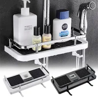 Shower Storage Holder Bathroom Shelf Pole Shelves Shampoo Tray Stand No Drilling Lifting Rod Shower Head Holder Rack Organizer 1