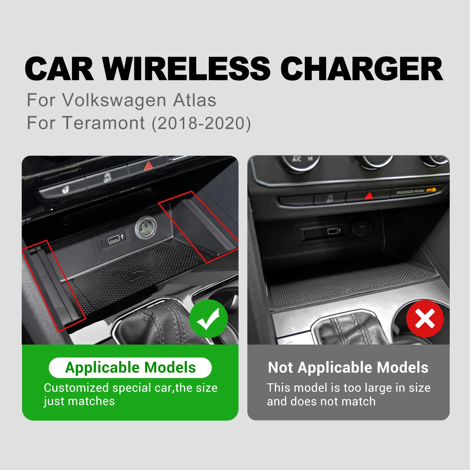 Volkswagen Atlas Vw Wireless Phone Charger Car 15W USB Wireless