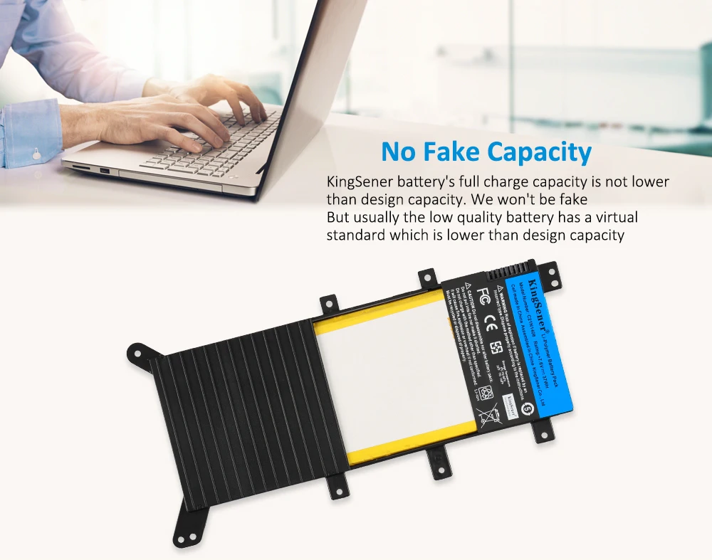 Kingsener-bateria para computador portátil nova c21n1408, para