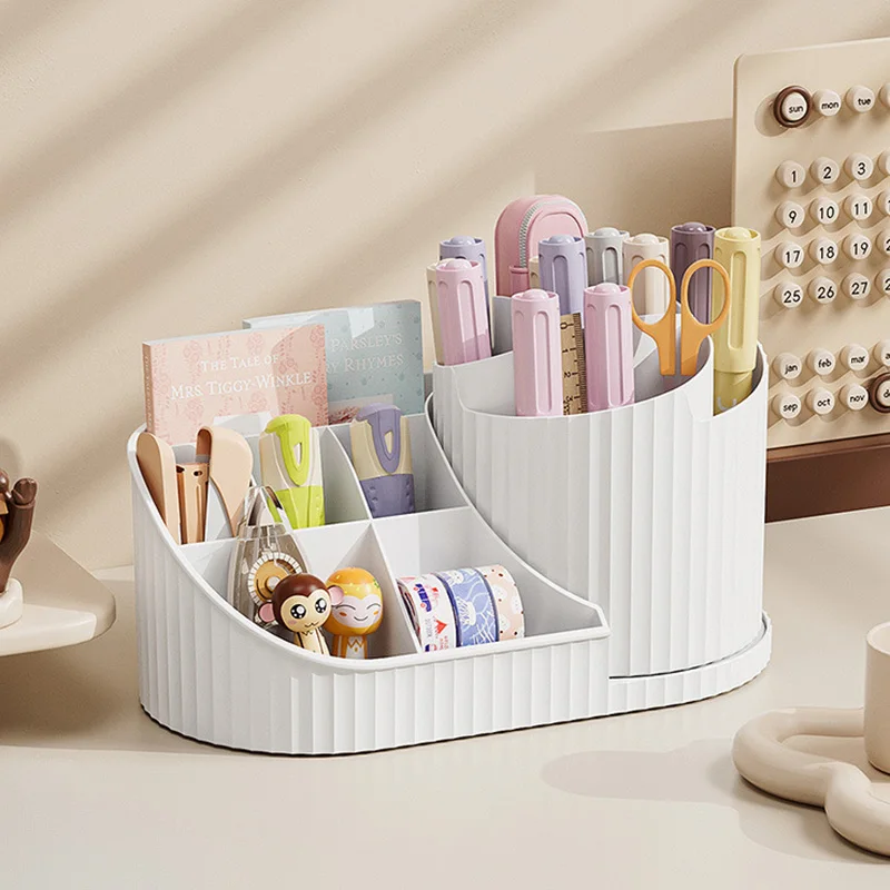 360° Rotatable Cosmetic Organizer Lipstick, Makeup Brush Organizer, Desktop Cosmetic Display Cabinet Suitable for Living Room, 6