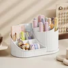 360° Rotatable Cosmetic Organizer Lipstick, Makeup Brush Organizer, Desktop Cosmetic Display Cabinet Suitable for Living Room, 6