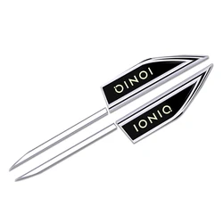 Premium Car Side Door Blade Stickers - Set of 2 - Silver Black IONIQ