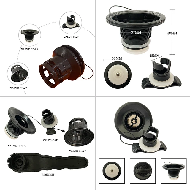 2PCS Inflatable Boat Air Valve Cap Plugs Kit, Replacement Parts For Kayak Canoe Raft