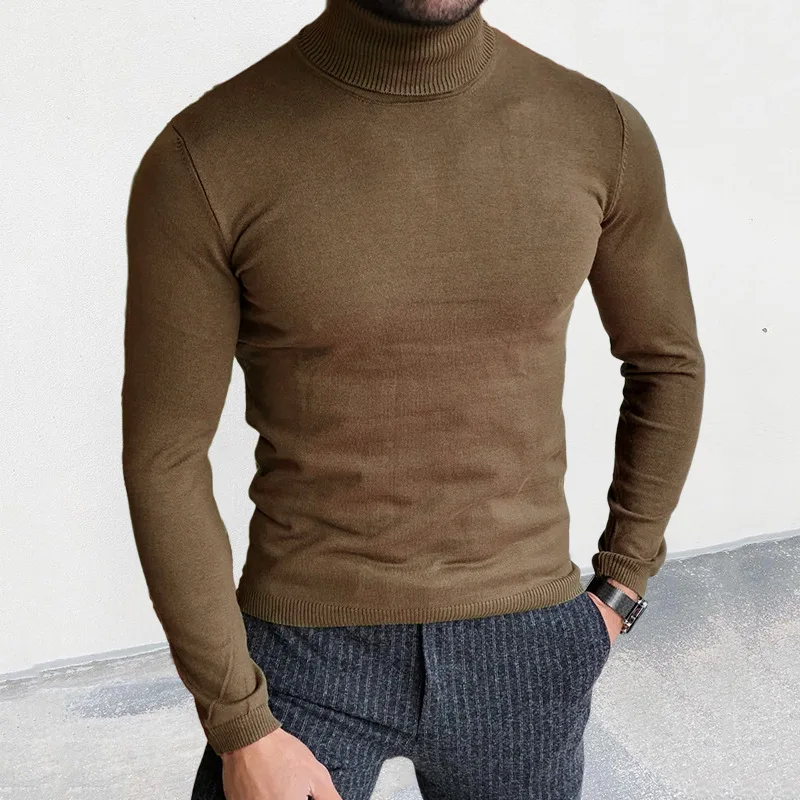 Men's Knitwear 2023 Autumn And Winter New Turtleneck Knitwear Slim-Fit Pullover Base Sweater