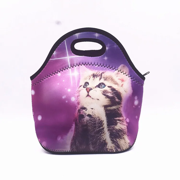 Thermal Insulated Print Neoprene Lunch Bag for Women Kids Lunch Bags Cooler Insulation Box Food Bag