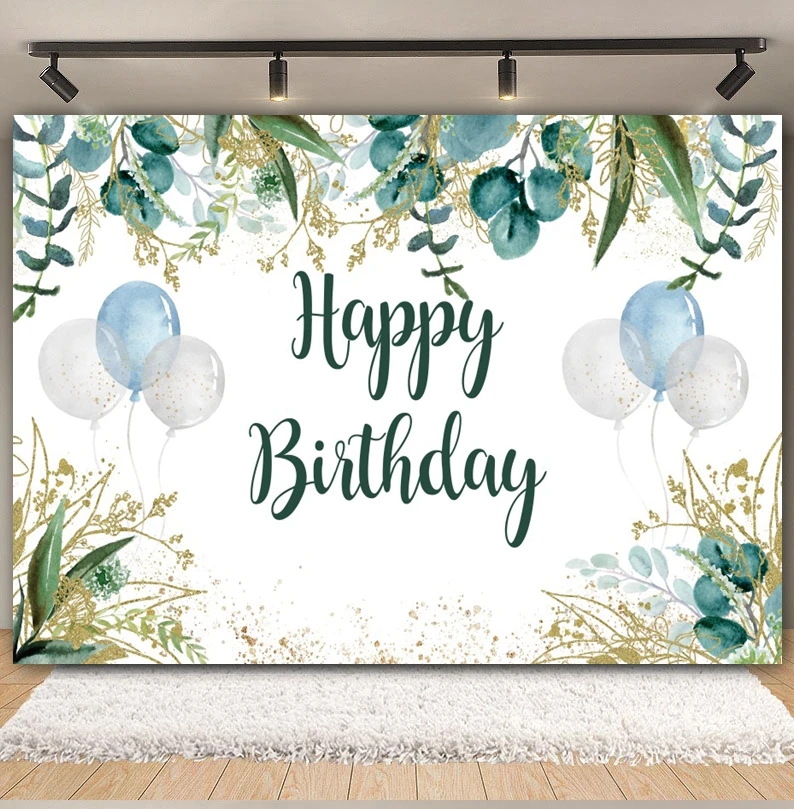 오 베이비 베이비 샤워 사진 배경  1 생일 파티 녹색 잎 꽃 배경 케이크 스매쉬 사진 스튜디오