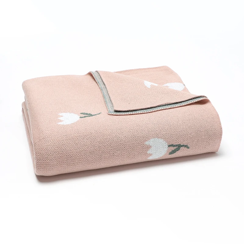 Newborn Baby Blankets Cotton Knitted Crib Cellular Toddler Outdoor Throw Play Mat 100*80cm, cotton muslin blanket,cotton blanket,cotton gauze blanket,cotton knit blanket,knit blanket,custom blanket