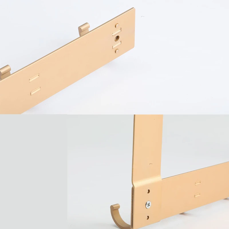 Aluminum Alloy Door Hook,Gold Over The Door Towel Racks for Bathroom with 6 Hooks,Heavy Duty Hanger Holder for Hanging Clothes