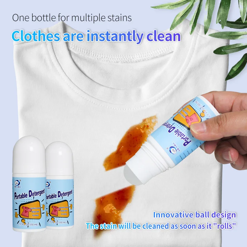 50ML Clothes Stain Removal Rolling Ball Portable Oil Stain Cleaning Detergent Decontamination Pen Cleaning Dust Cleaner Remover