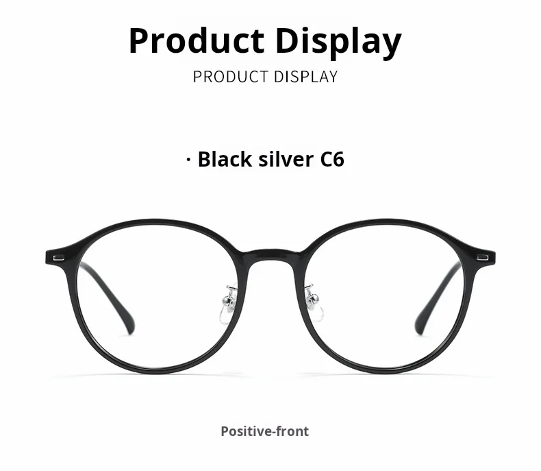 YIMARUILI Retro-Rundbrille für Herren und Damen, superleicht, 8,7 g, bequem, TR90-Titanlegierung, modischer Brillenrahmen B8508 – Detail 9