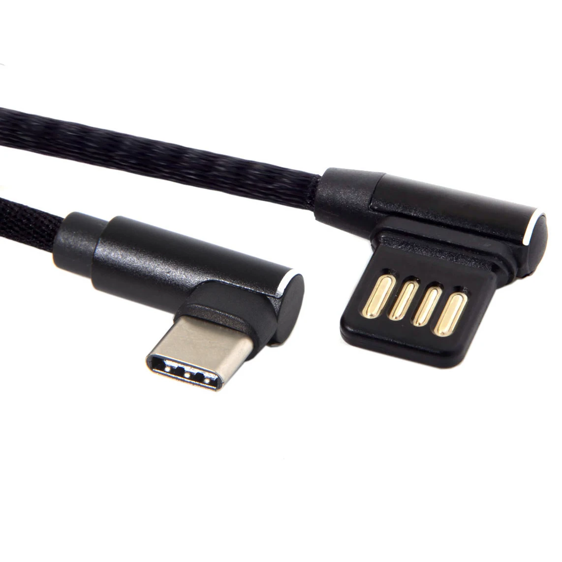 Usb-C 3.1 Type-C To Left Right Angled 90 Degree Usb 2.0 Data Cable with Sleeve For Tablet & Phone 15Cm usb charging cable