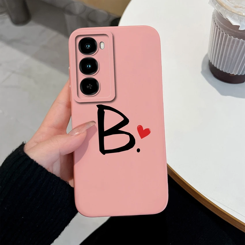 Cute Couple Letters Pattern Lens Protection Soft Silicone Advanced Anti-Fall Fingerprint Resistant Phone Case