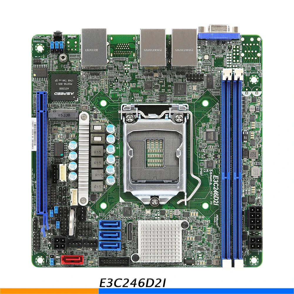 E3C246D2I Server Motherboard For ASRock LGA1151 DDR4 Support E-2100/E2200 High Quality 3 E3C246D2I Server Motherboard For ASRock LGA1151 DDR4 Support E-2100/E2200 High Quality