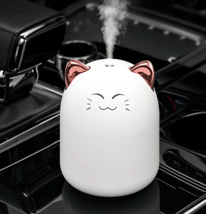 250ml Desktop Mini Air Humidifier With Colorful Atmosphere Light Cool Mist Aroma Diffuser For Home Bedroom Humidifier Purifier