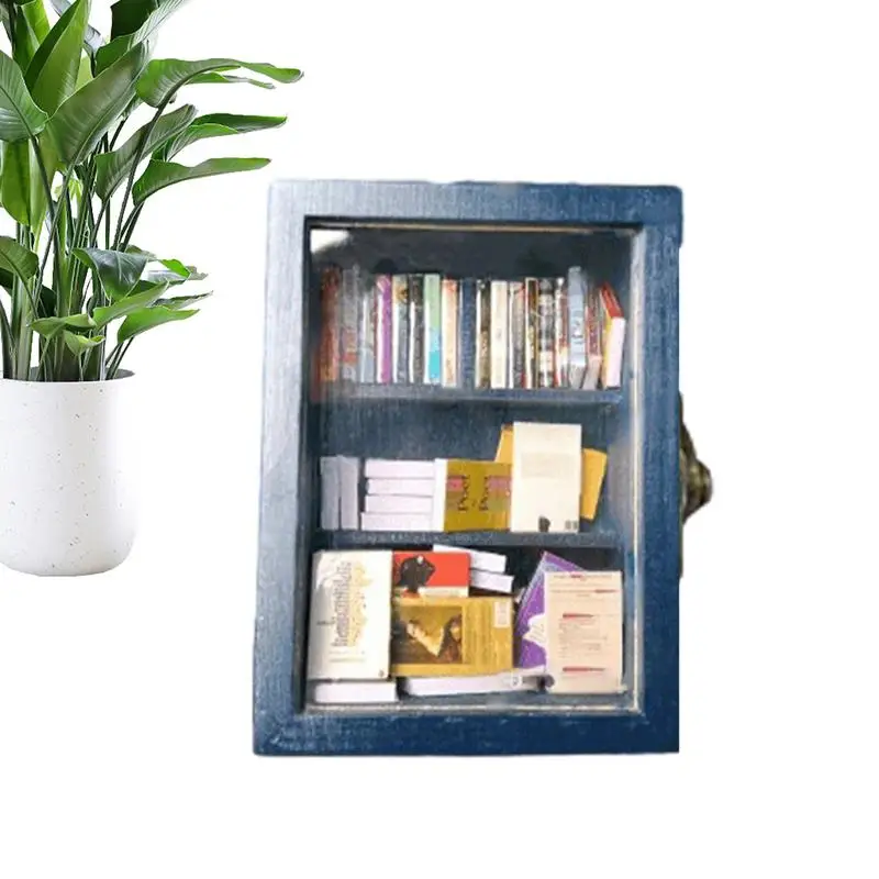 

Крошечная книжная полка для крошечных книг, деревянные книжные коробки ручной работы, Декор для дома, искусство, искусство, декор для гостиной