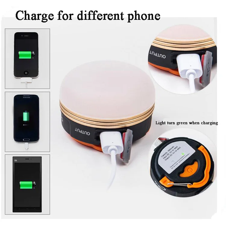 Camping Light Camping Lamp Camping Lantern 300Lumens 3W LED Outdoor Mini Waterproof USB Rechargeable