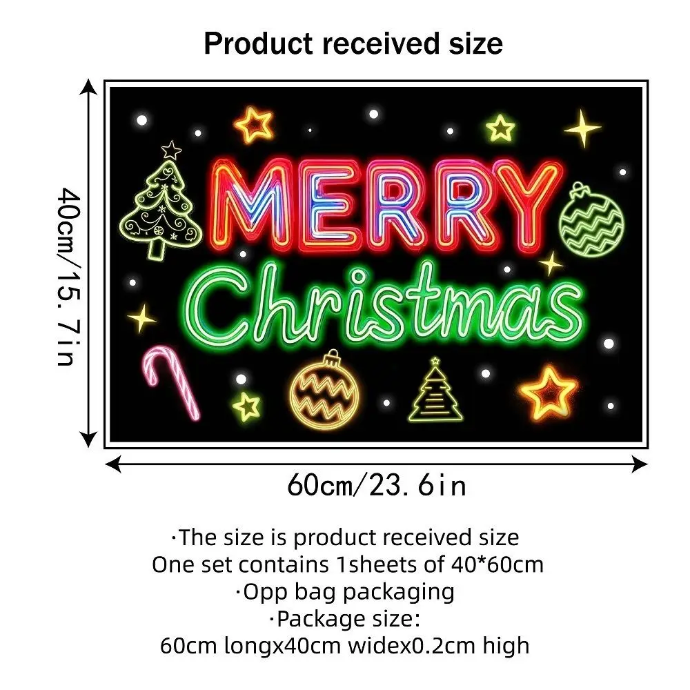 PVC Christmas Window Stickers Electrostatic Santa Claus Designs