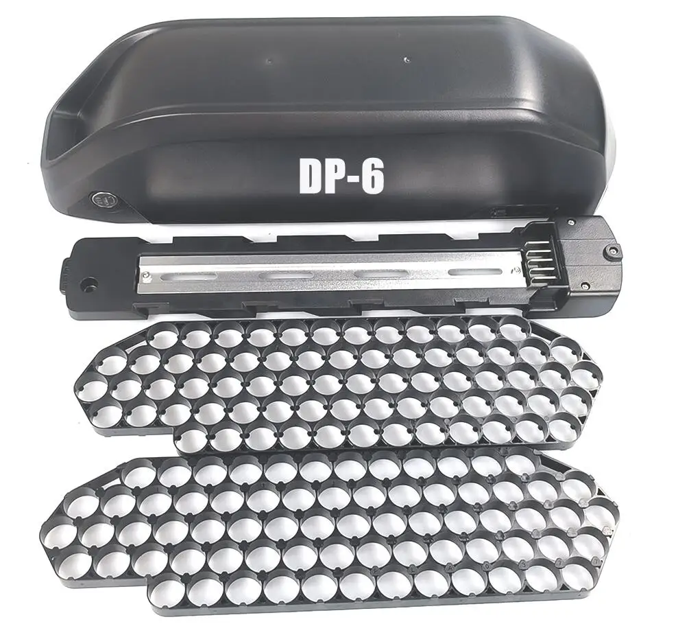 Polly DP-6 super shark down tube ebike battery case reention DP-6 70 Pcs 18650 cells ebike battery case with cell holder