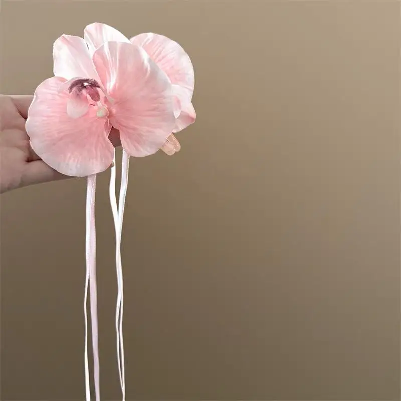 Phalaenopsis Orchidee Haar Klaue Hai Clip Frauen Retro Floral Übertrieben Hochzeit Party Haar Clip Zubehör Mode ​ – Detail 5